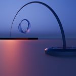 Photo U-shaped table lamp