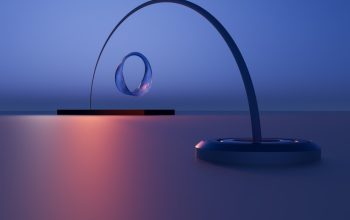 Photo U-shaped table lamp