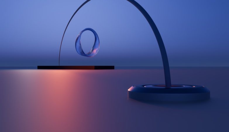 Photo U-shaped table lamp