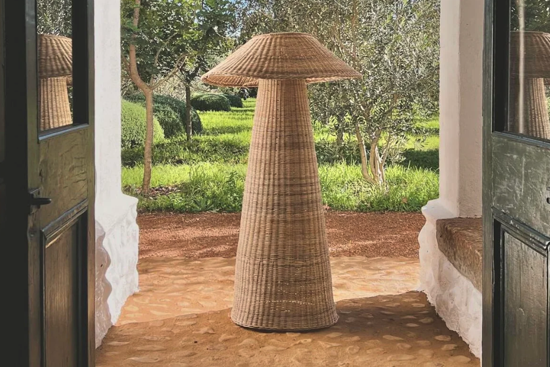 Coastal-Ready Resin Wicker Floor Lamp for Pool House