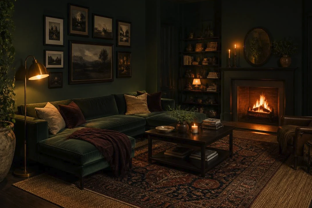 Cozy Maximalist Living: Fringed Velvet Shade Floor Lamp