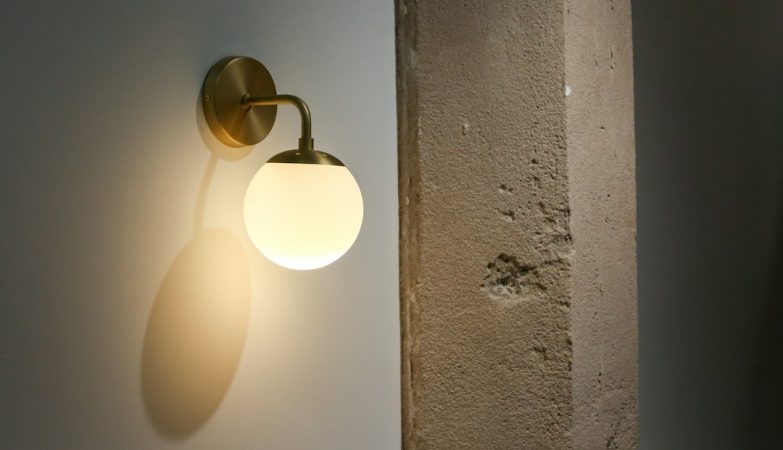 Photo globe wall sconce gallery decor